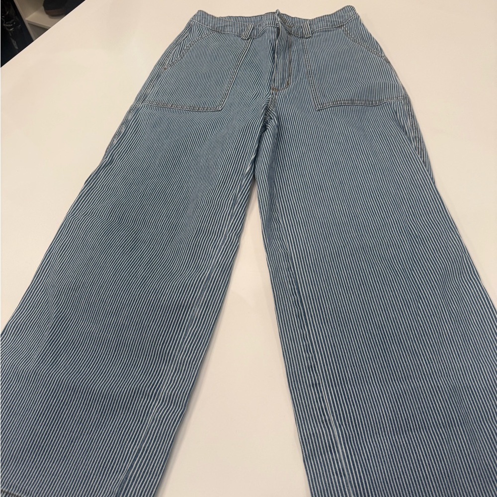 Women's Striped Blue Jeans